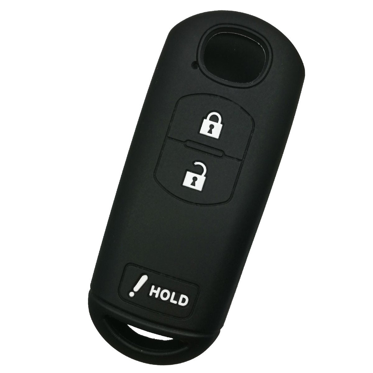 Alegender Black Rubber Car Key Fob Cover Case Remote Holder For Mazda 3 Cx3 Cx5 Cx7 Cx9 Speed3 3 Buttons Smart Keyless Entry Remote